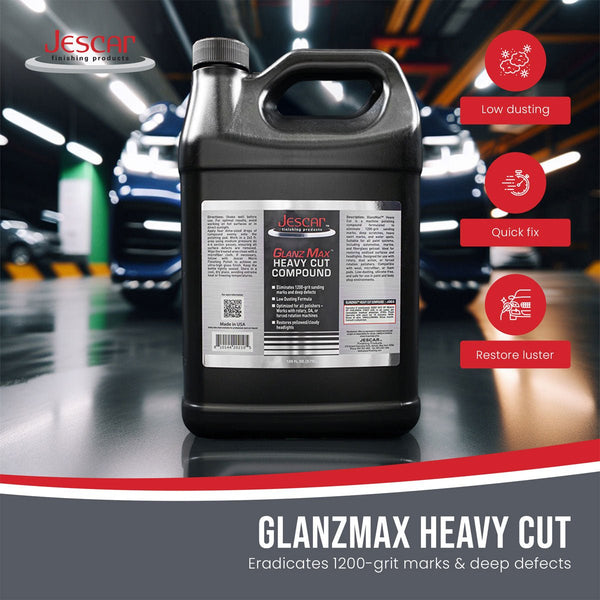 JESCAR GLANZMAX HEAVY CUT COMPOUND – FAST DEFECT REMOVAL, BODY SHOP SAFE - Jescar Finishing Products - J - GMHC - 8