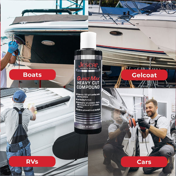 JESCAR GLANZMAX HEAVY CUT COMPOUND – FAST DEFECT REMOVAL, BODY SHOP SAFE - Jescar Finishing Products - J - GMHC - 8